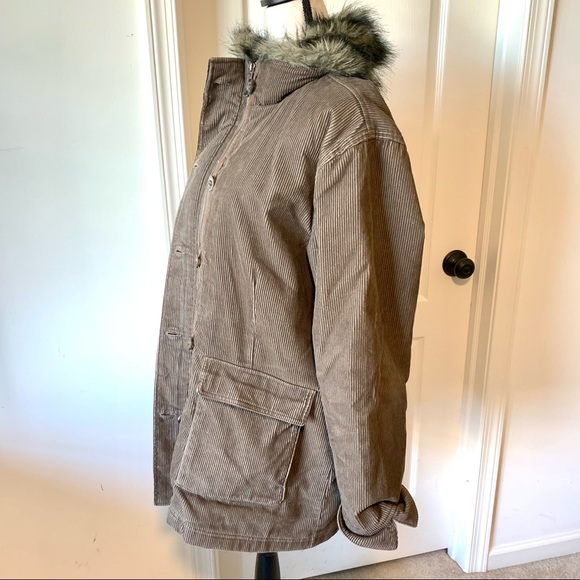WOOLRICH Corduroy Faux Fur Trimmed Oversized Parka/Barn Coat—SZ. Large - Picture 5 of 17